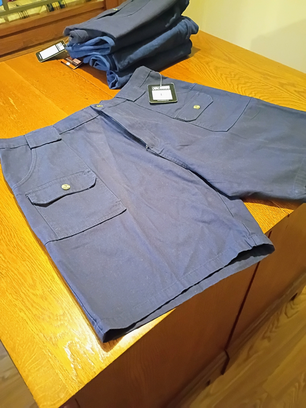 5 PAIR BUNDLE NEW Men's Navy Cargo Shorts - Unbranded